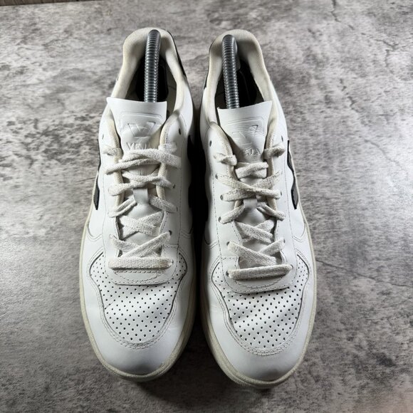 VEJA Womens V-10 Natural White Black Leather Casual Shoes Sneakers Size 8 US - Picture 7 of 10